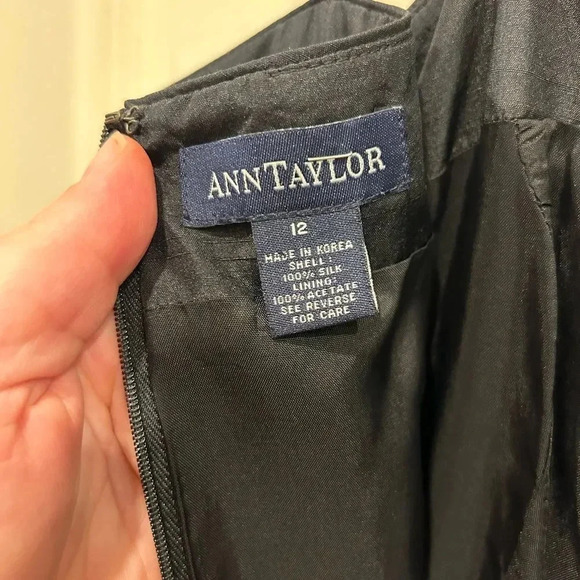 Ann Taylor Vintage Black Spaghetti Strap Silk Formal Dress Y2K size 12 - Picture 5 of 5